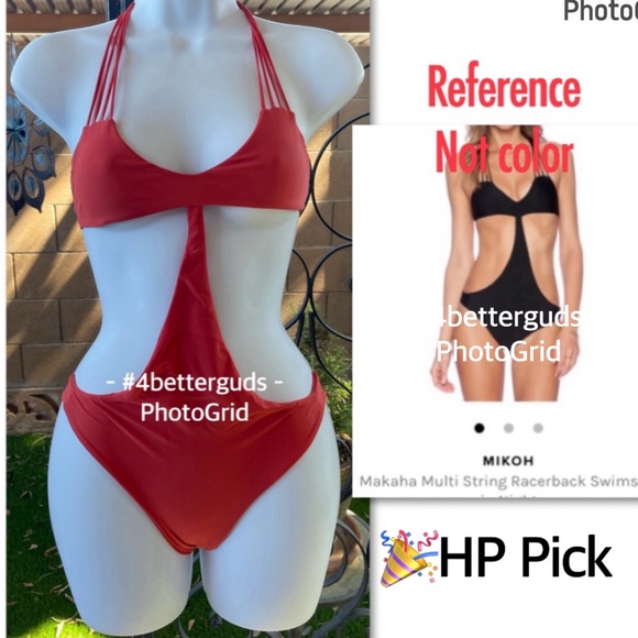 Mikoh Other - NEW Mikoh Makaha Multi String Racerback Cut out Monokini Swimsuit Paprika Small